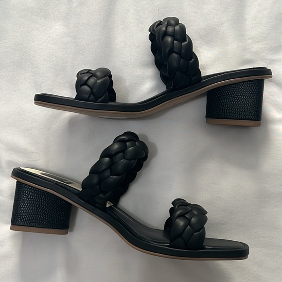 NWOB Dolce Vita Ronin Braided Sandals with Croc Embossed Heel - Picture 3 of 9